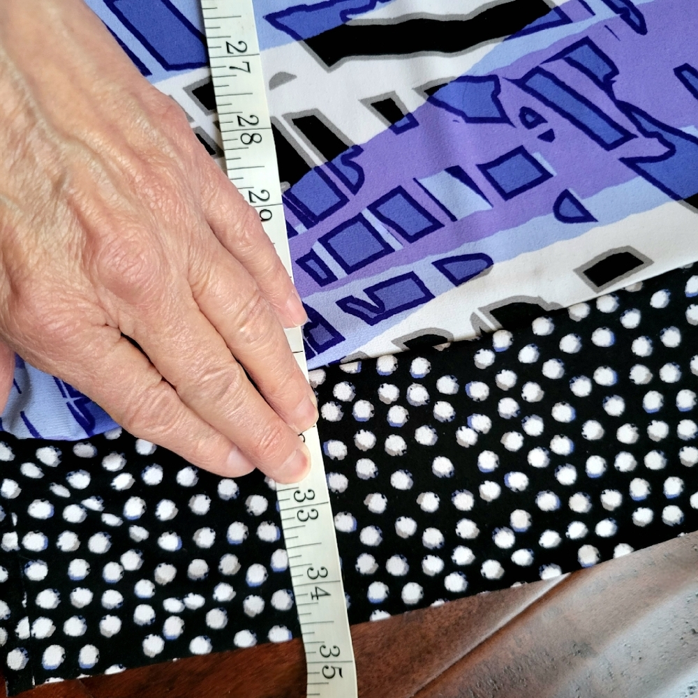 Scoop Drape Neck ALFANI Dress Womens XL Cap Sleeves Stretch Blue Black Purple - Picture 11 of 13